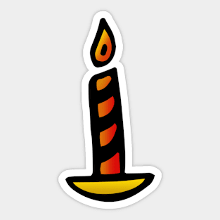 Christmas Candle Doodle Art Sticker